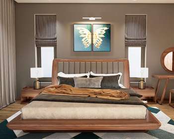 Giường ngủ gỗ óc chó cao cấp GN016